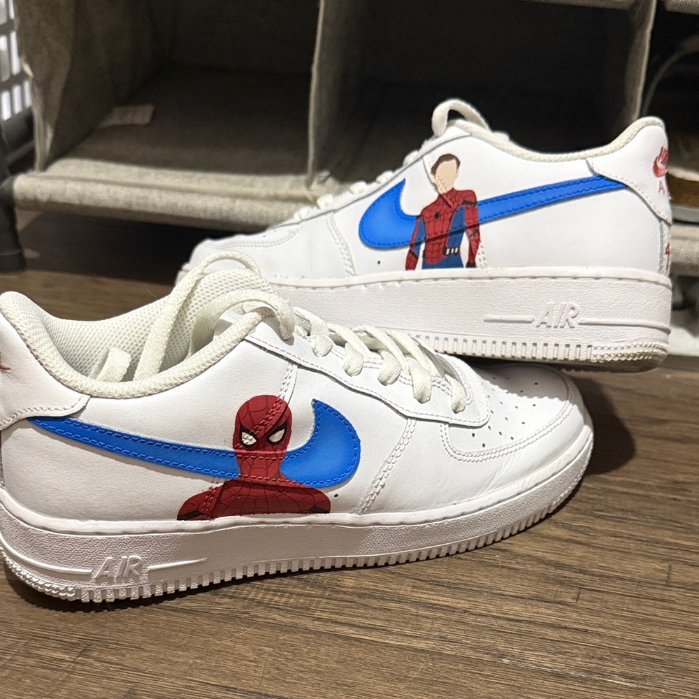 Nike White and Blue SpiderMan Sneakers